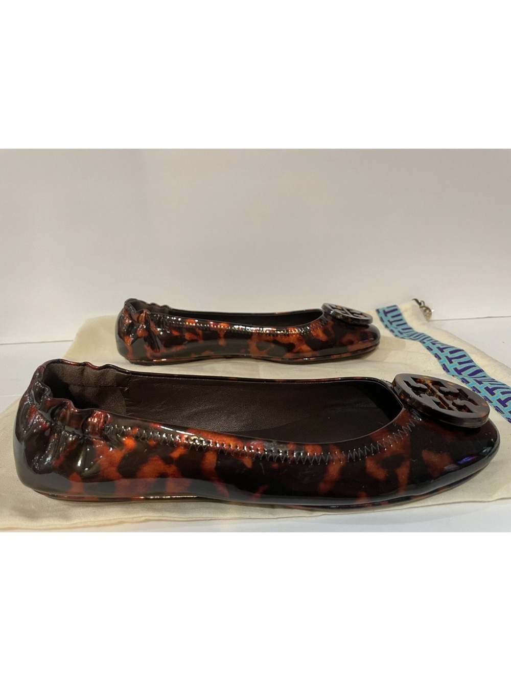Tory Burch Tortoiseshell Patent Leather Ballet Flats